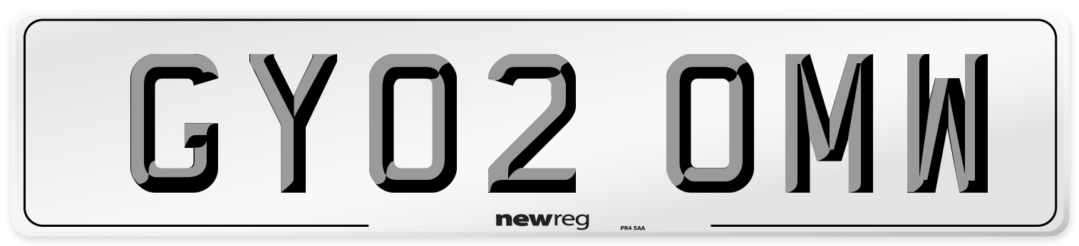 GY02 OMW Number Plate from New Reg
